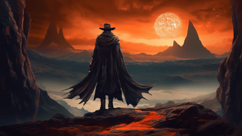 Grey_Fox_Content_A_mysterious_male_traveler_donning_a_cloak_and_17696dc4-e5c4-4ffa-9933-c9660724d7b1