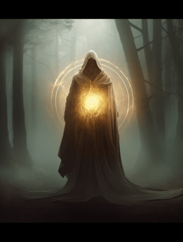 Grey_Fox_Content_Depict_a_mysterious_man_wearing_a_cloak_with_h_27620856-5209-46d5-8a5e-29a8ed88d96f